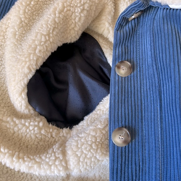 Sezane Blue Corduroy Women's Jacket with Cream Lining - Picture 5 of 9